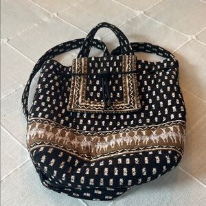 Stylish Black and Brown Women's Quilted Bag